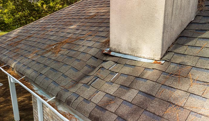 water damaged roof